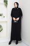 Women's Lace Sleeve Shirt Collar Dress - 2