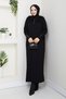 Women's Mercerized Knitwear Dress with Lace Collar