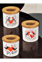 Flower Bird Printed 3-Piece Desk Top Pen Holder - Pen Case, Office Item Gift