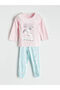 Crew Neck Printed Girls' Pajamas - 4