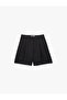 Aerobin Fabric Relaxed Fit Shorts with Pockets and Pleated Detail