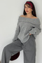 Women's Red Off-Shoulder Knitwear – Bold & Feminine Winter Style - 2