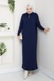 Women's Ribbed Collar Detailed Mercerized Knitwear Dress - 3