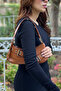 Tan Baguette Women's Shoulder & Arm Bag with Belt Detail – Vegan Leather with Adjustable Strap - 3