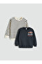 Crew Neck Printed Boys' Sweatshirt - 2
