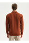 Southblue brown polo neck men's knit sweater - 4