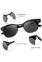 KANASTAL Polarized Horn Rimmed Semi Rimless Sunglasses for Men and Women - 5