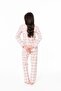 20168 Women's Pink V-Neck Long Sleeve Pajama Set - 2