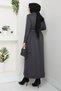 Women's Belted Button Detailed Mercerized Knitwear Dress - 3