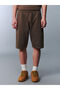 Brown Elastic Waist Young Men's Shorts - 2
