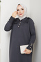 Women's Mercerized Knitwear Dress with Lace Collar - 5