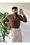 Bitter Brown White Striped Modal Fabric Shirt Top Quality Fabric Men's Can Be Combined with Women's - 3