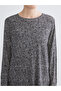 Alita City Lcw Grace Black Combed Cotton Patterned Oval Neck Long Sleeve Women's Blouse with a Difference - 5
