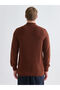 Lcw Vision Brown Stand Collar Long Sleeve Men's Knitwear Sweater - 4