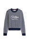 Cotton Combed Graphic Printed Crew Neck Long Sleeve Women's Navy Blue Sweatshirt Ww0Ww47304 - 5