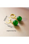 Gold Color Women's Dangle Green Stone Earrings - 3