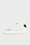 Kalın Tabanlı Bileksiz Deri-Nubuk Erkek Beyaz Sneaker YM0YM01426-01W - 4