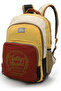 5017 Yellow Red Cotton School Laptop MacBook Camping Travel Daily Campus Backpack