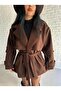Women's Belted Oversized Short Cashmere Coat - 7