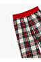 Elastic Waist Cotton Plaid Pajama Bottoms - 3