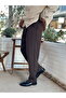 Pleated Baggy Fabric Trousers Brown - 3