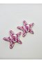 Special Series Porcelain Plated Sea Star Pink White Earrings - 4
