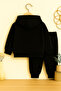 Premium Leopard Ribbon Printed Children's Hooded Compact Sweatshirt Tracksuit Set - 2 Piece Sportswear Set - 2