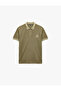 Regular Fit Embroidered Short Sleeve Cotton Polo Neck T-Shirt