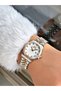 Steel Band Calendar 5 Atm Water Resistant Silver-Copper Color Women Wristwatch 2240 - 3