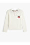 Pajama Top with Embroidered Detail Buttoned Round Neck Long Sleeve