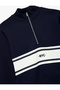 College-Themed Long-Sleeved, High-Neck, Half-Zip Crop Sweatshirt with a Raised Design - 5