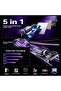 5-in-1 Retractable Car Charger with Aromatherapy, RGB Light, 69W Fast Charging, USB-C/iOS - 5