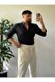 Navy Blue White Striped Modal Fabric Shirt Top Quality Fabric Men's Shirt Women's Unisex - 3