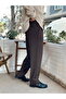 Pleated Baggy Fabric Trousers Brown