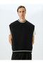 Crew Neck Stripe Detailed Raised Cotton Oversize Sweater - 3
