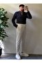 Navy Blue White Striped Modal Fabric Shirt Top Quality Fabric Men's Shirt Women's Unisex - 2