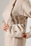 Beige Women's Nubuck Small Lined Bag – Elegant Shoulder and Hand Bag for Chic, Evening and Invitations - 3