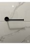 Black Aluminum Bathroom Set – Towel Holder & Toilet Paper Holder (with Double-Sided Tape) - 2