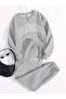 Unisex Los Angeles California Printed Oversize 3 Thread Crew Neck Sweatshirt Tracksuit Set