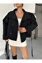 Women's Belted Pocketed Mock Neck Trench Coat - 7