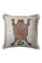 Ethnic Figured Fringed Pillowcase - Tribal Bohemian Gray Brown Tassel Throw Pillow Cover - 4