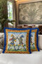 Medieval Knight Scene Fringed Pillowcase - Baroque Elegant Blue Yellow Bohemian Tassel Throw Pillow Cover - 6