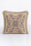 Oriental Luxury Floral Fringed Pillowcase - Symmetrical Bohemian Gold Color Tassel Throw Pillow Cover - 2