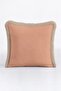 Elegant Pink Velvet Fringed Pillowcase - Minimalist Modern Champagne Beige Tufted Throw Pillow Cover - 2