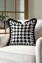 Luxury Geometric Fringe Pillowcase - Monochrome Modern Gold Color Tassel Throw Pillow Cover - 3