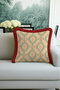Palace Motif Luxury Fringed Pillowcase-Blue Cream Classic Gold Color Tassel Throw Pillow Cover - 4