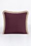 Elegant Purple Fringed Pillowcase - Wine Burgundy Modern Beige Tufted Throw Pillow Cover - 3