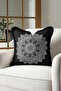 Mandala Motif Fringed Pillowcase - Ethnic Black and White Bohemian Tassel Throw Pillow Cover
