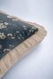 Elegant Floral Motif Fringed Pillowcase - Spring Breeze Classic Blue Beige Tassel Throw Pillow Cover - 7