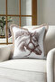 Classic Horse Figured Fringed Pillowcase - Elegant Country Style Cream Brown Tassel Throw Pillow Cover - 2